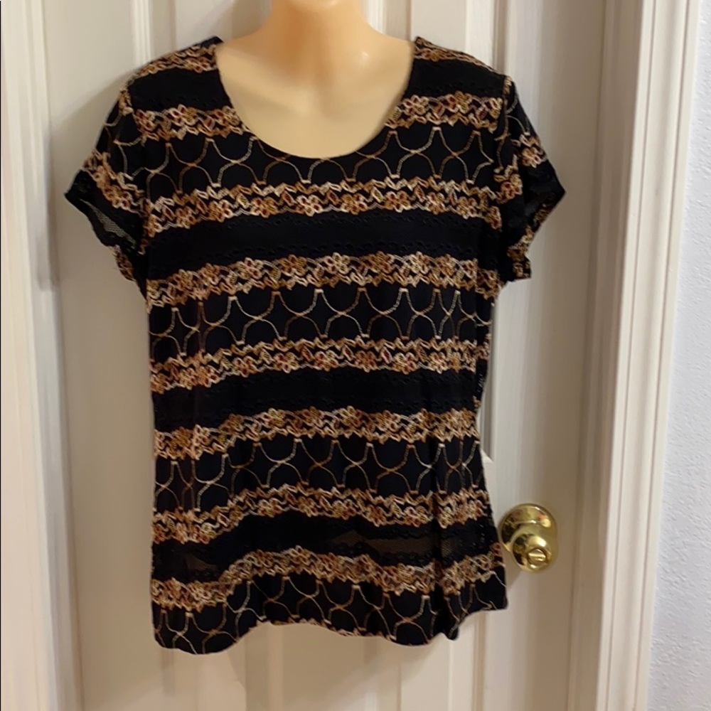 Elementz black, brown, & beige short sleeve sz xl